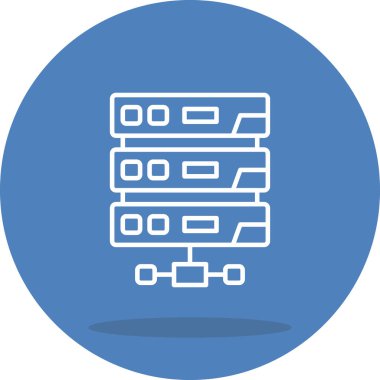 Sunucuların vektör illüstrasyonu ve teknoloji simgesi