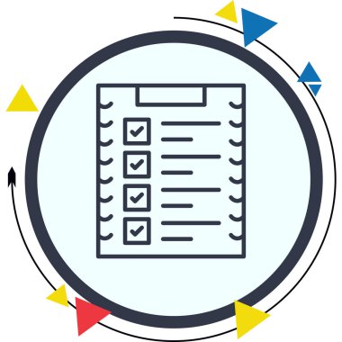 Mermi Listesi Satır Simgesi, Vektör İllüstrasyonu