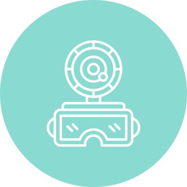 Sanal Gerçeklik Gözlüğü Web simgesi, vektör illüstrasyonu       