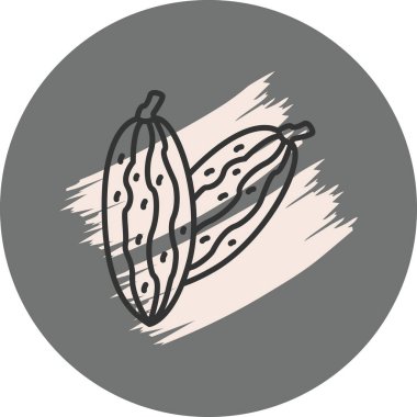 Acı Kabak Asgari Düz Vektör İllüstrasyonu