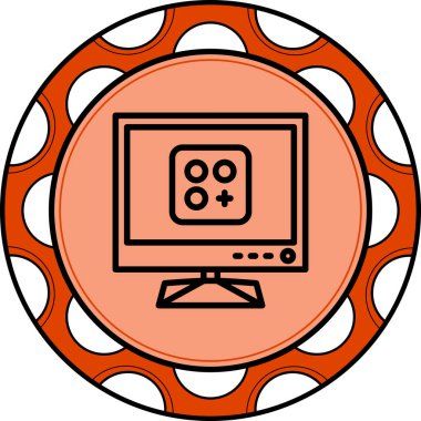 Tv Uygulaması Eşsiz Yenilikçi Dijital Grafik Sembolü