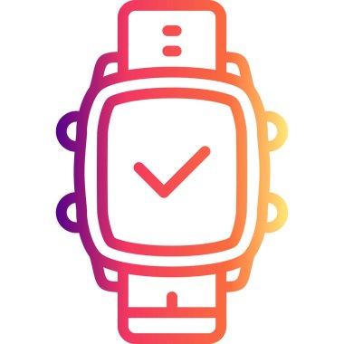 Akıllı Saat Tik Premium Minimum Düz Vektör İllüstrasyonu