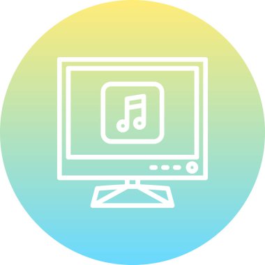 müzik web simgesi vektör illüstrasyonu
