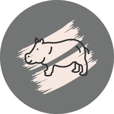 Hippopotamus ikon vektör illüstrasyon tasarımı