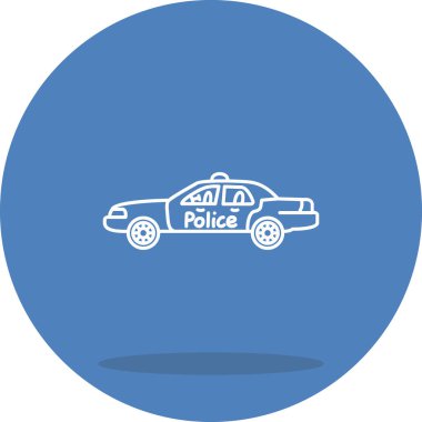 polis arabası ikon vektör illüstrasyonu 