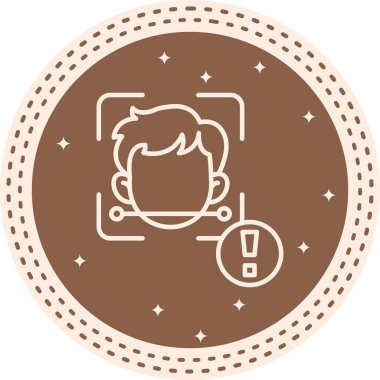 yüz tarama web simgesi vektör çizimi