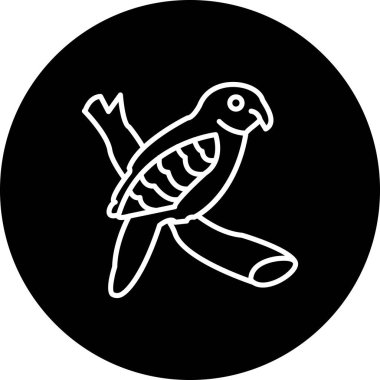 Kakapo kuş ağı simgesi, vektör illüstrasyonu      