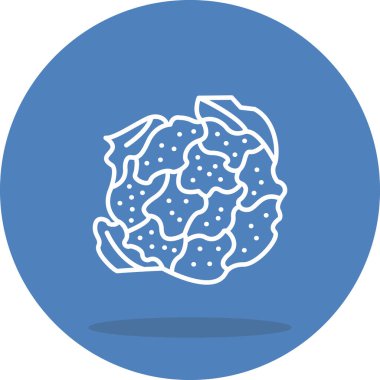 Yemek uygulamaları için uygun bir karnabahar simgesinin minimalist çizimi.