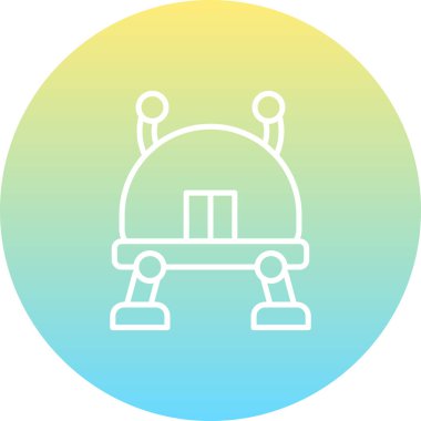 Uzay Gemisi Minimum Düz Kullanıcı Deneyimi Sembolü