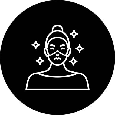 Yüzünde cerrahi kesik izleri ve parıltılı cilt sonuçlarını gösteren çizgiler var.