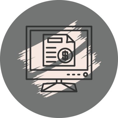 Beyaz Arkaplanda Fatura Simgesi olan Lcd Ekranı