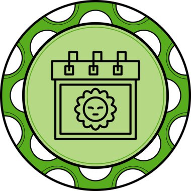 Yaz Takvimi Biçimli Yaratıcı Tasarım Elemanı