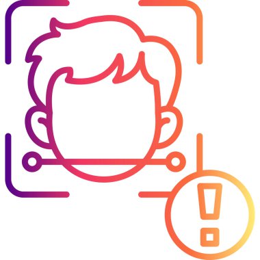 yüz tarama web simgesi vektör çizimi