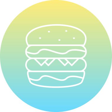 Hamburger Hattı Simgesi, Beyaz Arkaplanda Basit Görüntü 