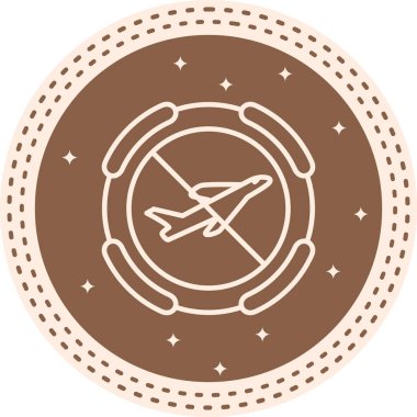 Seyahat uygulamaları veya web sayfaları için uygun çapraz iptal satırı olan bir düzlemin basit bir çizgi çizimi.