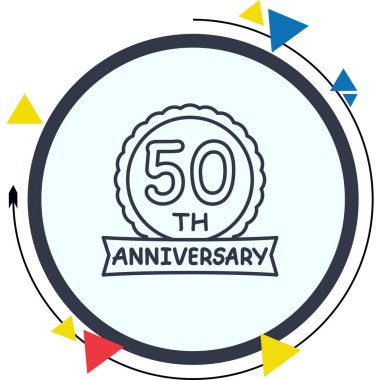 50. Yıldönümü logosu. Rozet, uygulamalar için basit simge