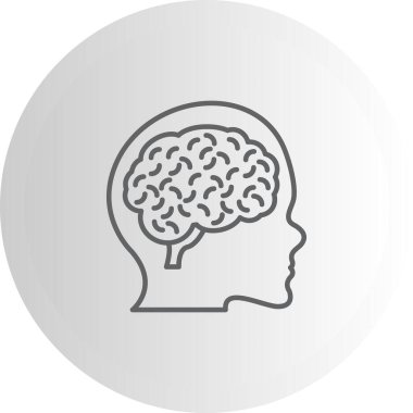 Beyin satırı simgesi, vektör çizim