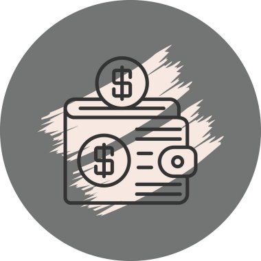 wallet icon, vector illustration simple design