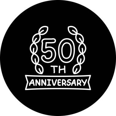50. Yıldönümü logosu. Rozet, uygulamalar için basit simge