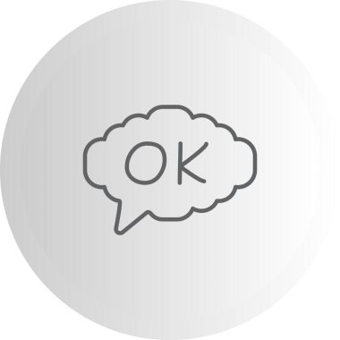 Konuşma balonu çizgisi simgesi, metin basit illüstrasyonlu web etiketi