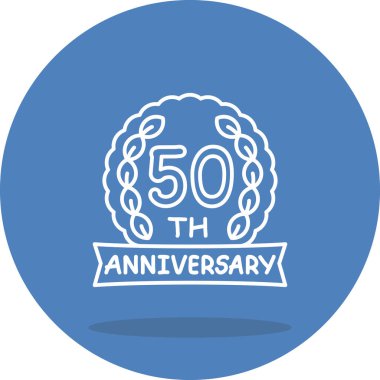50. Yıldönümü logosu. Rozet, uygulamalar için basit simge