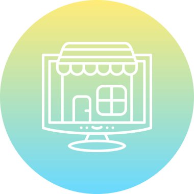 Shop Web simgesi, modern vektör illüstrasyonu