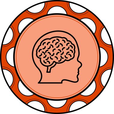 Beyin satırı simgesi, vektör çizim