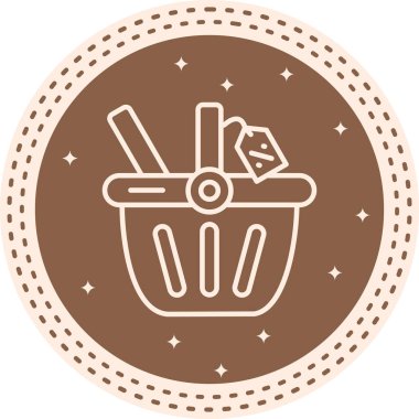 Alışveriş sepeti satırı simgesi, illüstrasyon vektör