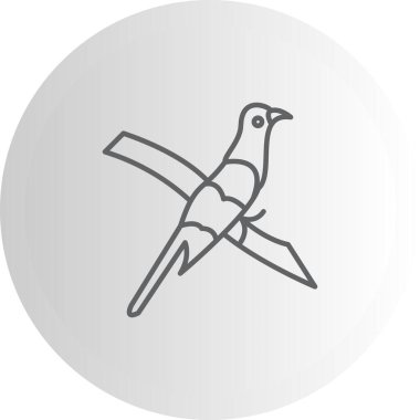 Sarı gagalı Cuckoo simgesi vektör illüstrasyon tasarımı