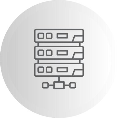 Sunucuların vektör illüstrasyonu ve teknoloji simgesi