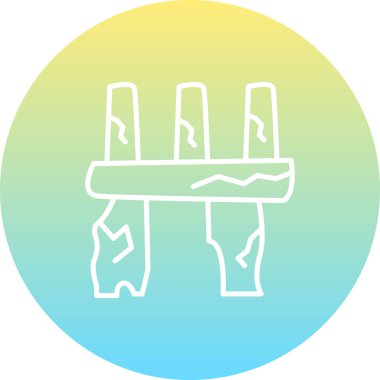 Stonehenge Satır Simgesi Basit Görüntü Beyaz Arkaplanda İzole Edildi