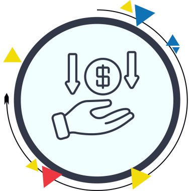 Pasif gelir simgesi, dolar para birimi sembolü ve insan eli