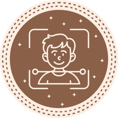 Yüz Tanıma Modern Simgesinin vektör çizimi