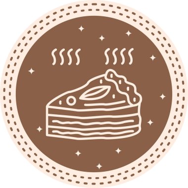 Yabanmersinli kek. Web simgesi vektör illüstrasyonu