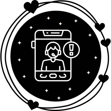 Müşteri Hizmetleri Ajanı Simgesi, vektör illüstrasyonu