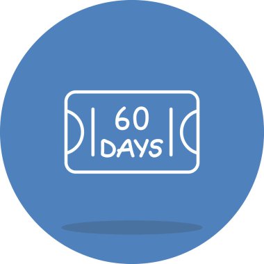 60 Gün simgesi, uygulamalar ve web sayfaları için tasarlanmış, 60 günlük rozet.