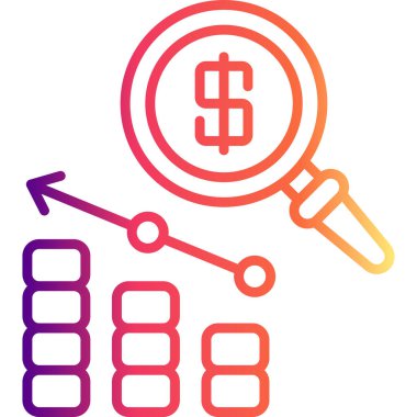 Pazar Analizi web simgesi vektör illüstrasyonu