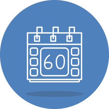 60 Gün simgesi, uygulamalar ve web sayfaları için tasarlanmış, 60 günlük rozet.