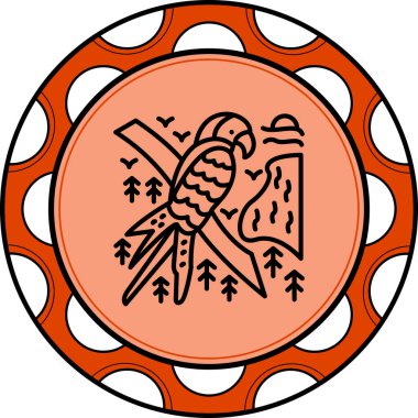 Swift Papağan simgesi vektör çizimi tasarımı