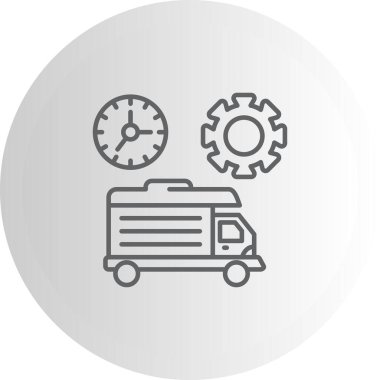 Teslimat kamyonu satırı simgesi, vektör çizim