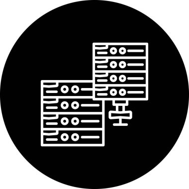 Sunucuların vektör illüstrasyonu ve teknoloji simgesi