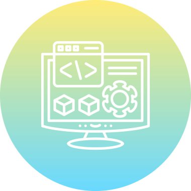 Yazılım web simgesi vektör illüstrasyonu