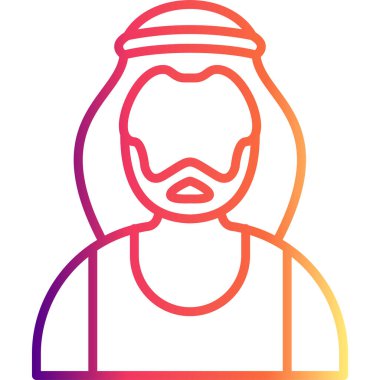 Arap Adam Sofistike Özel Vektör Sanatı Objesi