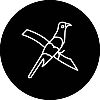 Sarı gagalı Cuckoo simgesi vektör illüstrasyon tasarımı