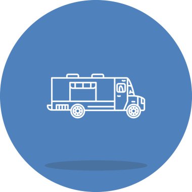 Yemek kamyonu simgesinin vektör çizimi