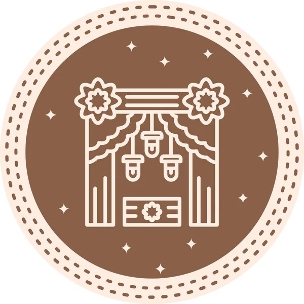 Perdeleri ve süslemeleri olan Diwali Girişi.