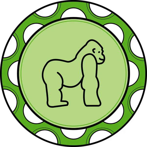 Goril çizgi film ikonunun vektör illüstrasyonu