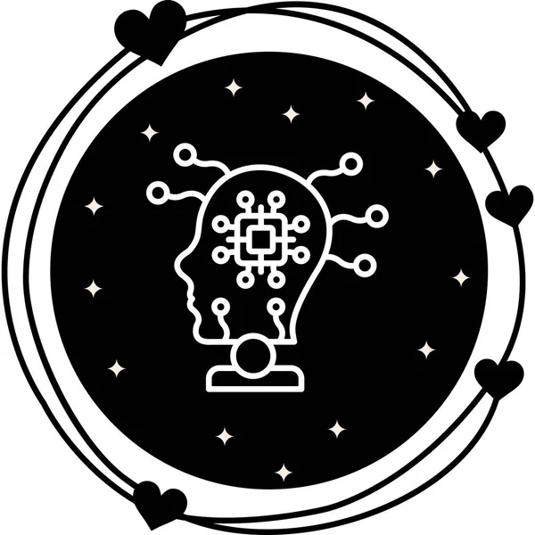 Yapay zeka satırı simgesi, vektör çizim