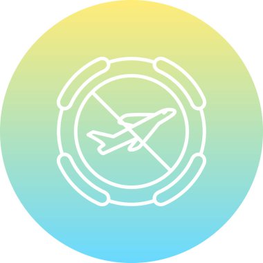 Seyahat uygulamaları veya web sayfaları için uygun çapraz iptal satırı olan bir düzlemin basit bir çizgi çizimi.