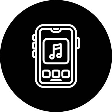 müzik web simgesi vektör illüstrasyonu